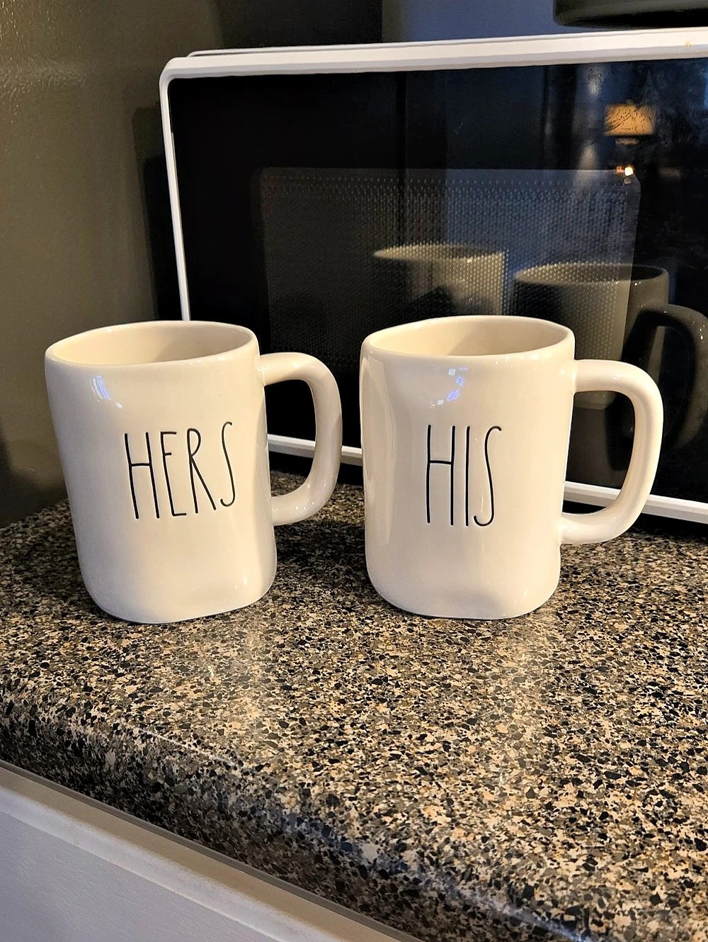Rae Dunn Artisan Collection HIS and HERS Mug Set White